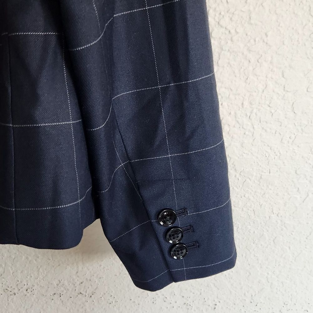 Banana Repulic Navy Paid Blazer Size 4 - Picture 4 of 8